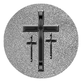 DAROUND 517 BK SH SL Black 3 Crosses Shimmer Silver Background